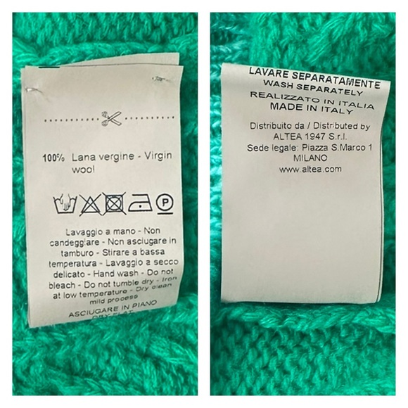 ALTEA NWT XL Gestrickter Pullover Sweater • Italy • Maglia Girocollo Treccia - Picture 10 of 14